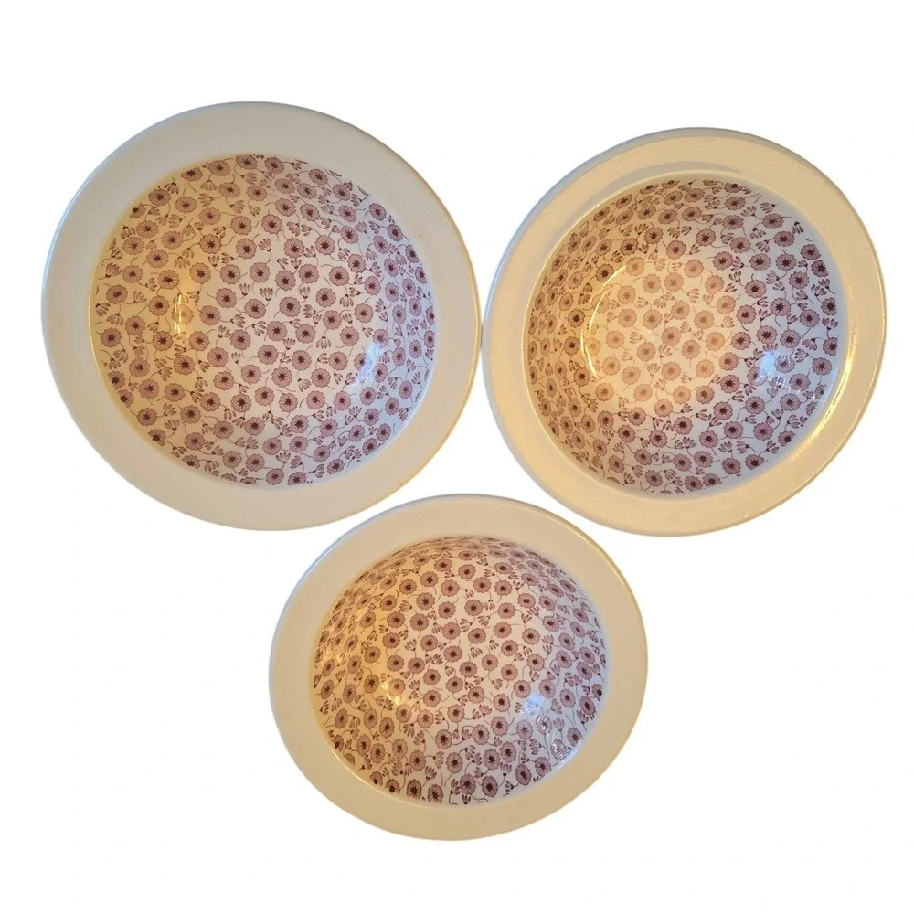 Vintage Myott Meakin Bayberry England Ironstone Bowls & Plates Set 6 Pc Floral